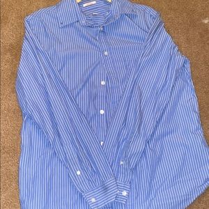 Blue and white pin stripped collar shirt